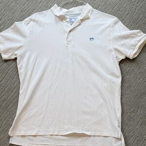 Men’s Southern Tide White Polo Shirt with Blue Logo